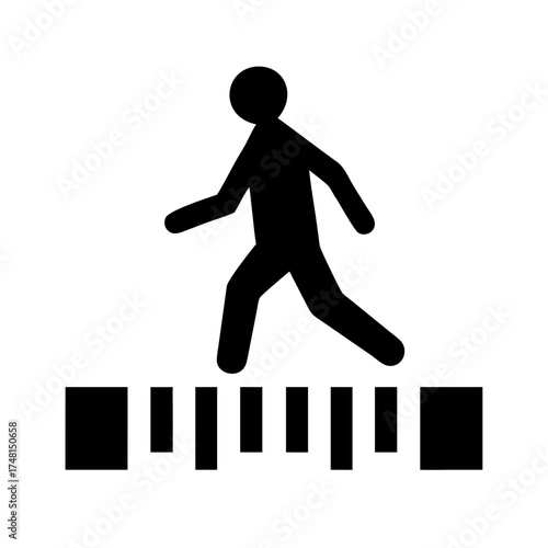 Person crossing a zebra crossing