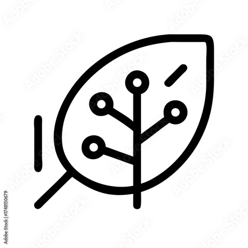 A leaf with a circuit design represents technology