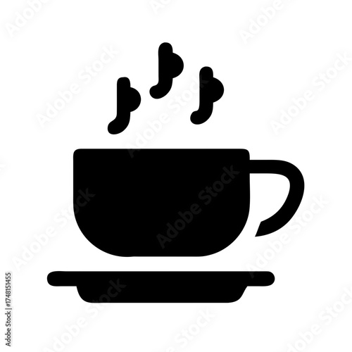 Cup of tea with musical notes, relaxing moment