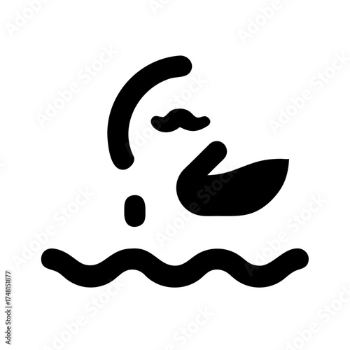 Silhouette of a person vomiting with droplets