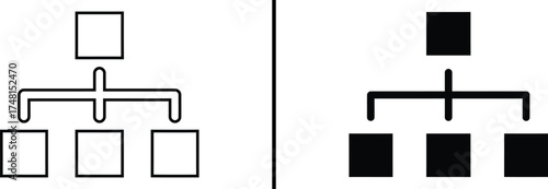 Hierarchy Chart Icon, Organizational Structure Vector