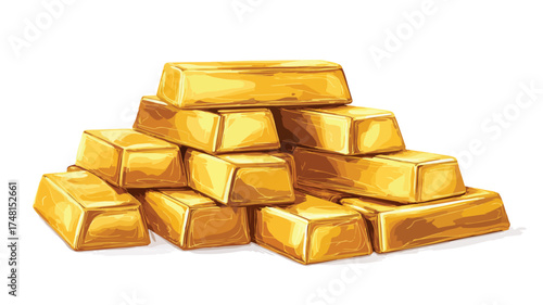 Luxurious Wealth: Pile of Gold Bars Symbolizing Success and Finance