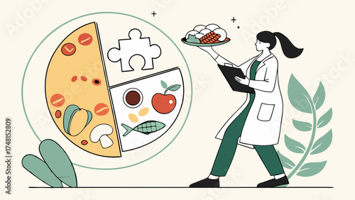 Balanced Diet Plan Healthy Eating Nutrition Guide Food Groups Healthcare Professional Dietary Advice Wellness Illustration Food Chart Medical Illustration Healthy Lifestyle Nutritionist.