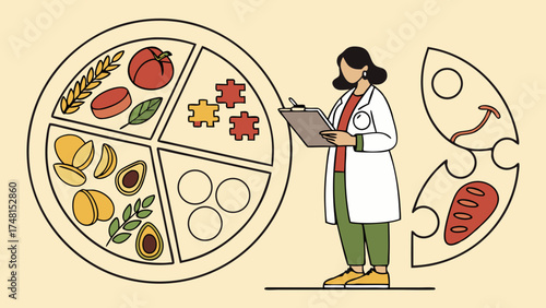 Balanced Diet Plan Nutrition Guide Healthcare Professional Food Chart Healthy Eating Illustration.
