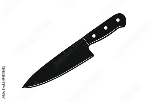 Essential professional kitchen chef knife tool used for slicing and dicing food during meal preparation