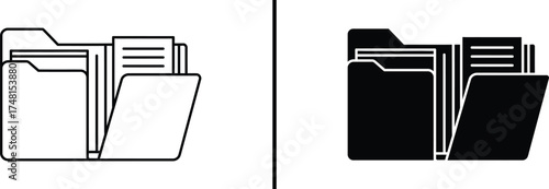 Document Folder Icon, File Organization Vector