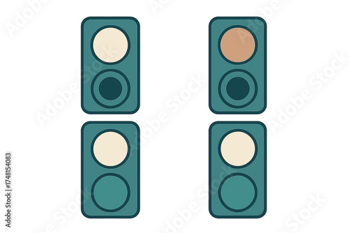 Four minimalist makeup palettes with dual eyeshadow colors arranged on a white background