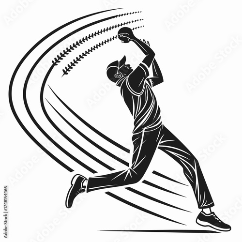 Bowling Player Vector Silhouette – Sport Game Illustration on White Background