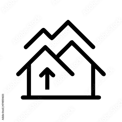 House with upward arrow indicating property value increase