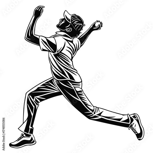 Bowling Player Vector Silhouette – Sport Game Illustration on White Background