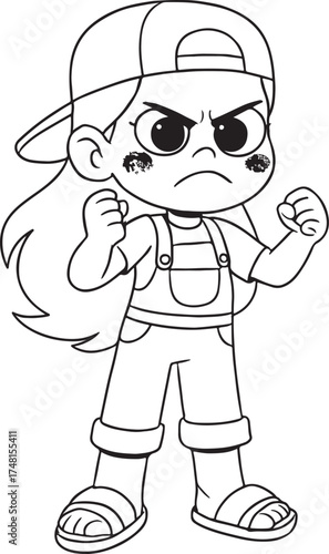 Cartoon vector illustration of a funny scientist professor character man wearing sunglasses and hat.