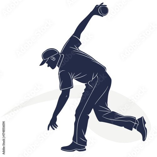 Bowling Player Vector Silhouette – Sport Game Illustration on White Background