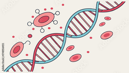DNA strand cells genetic code scientific illustration medical background biology biotechnology healthcare research medicine science double helix chromosome molecular structure cell.