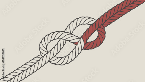 Abstract illustration of intertwined ropes forming a knot nautical theme design element for branding texture background pattern rope knot nautical knot graphic design braided rope inter.