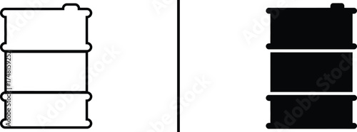 Oil Barrel Icon, Industrial Container Vector