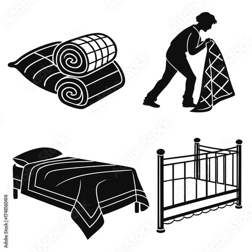 vector illustration of a hotel room