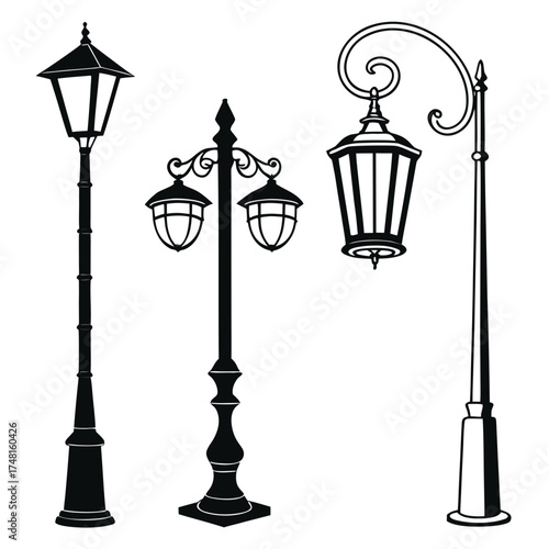 street lamp vector