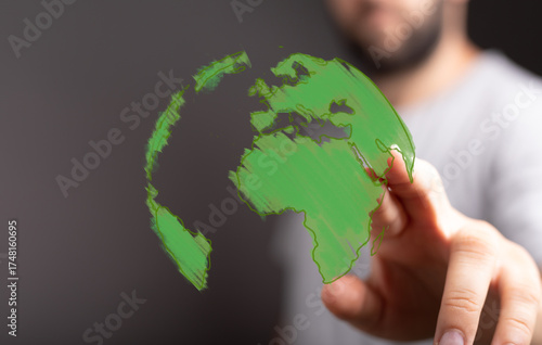 Hand interacting with a gre...