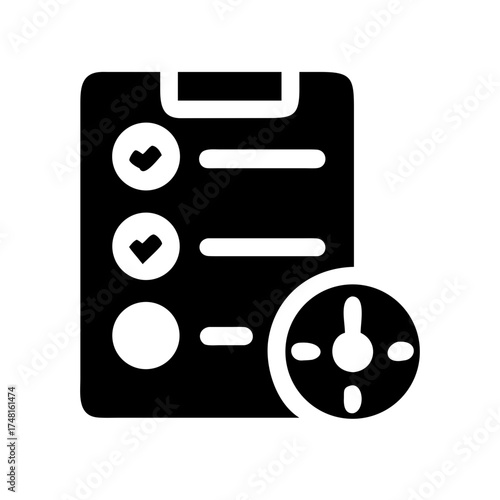 Task management icon, ensuring timely completion