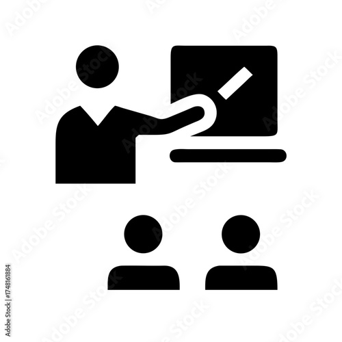 Illustration of a teacher giving a lecture