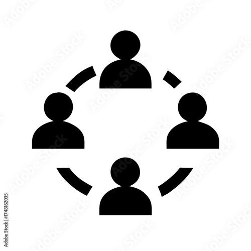 Foto Four people connected in a circle