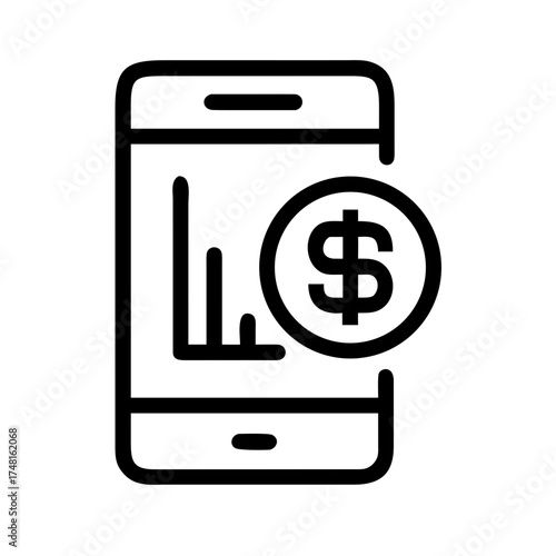 Financial mobile app showing growth