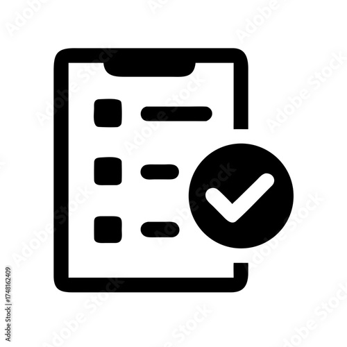 Completed task on digital checklist for efficiency