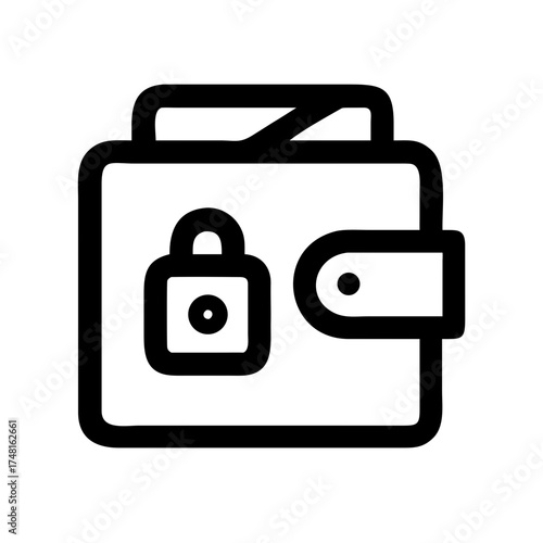 A secure digital wallet with a padlock