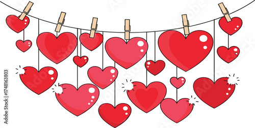 Romantic Vector Illustration Isolated on White Background
