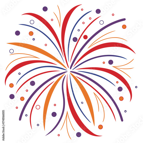 Firework Icons  – Colorful Festival Celebration Vector Illustration