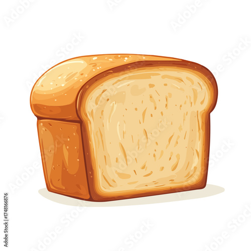 Whole Wheat Bread, 2D flat vector illustration, designed in a modern minimal style on a white background.