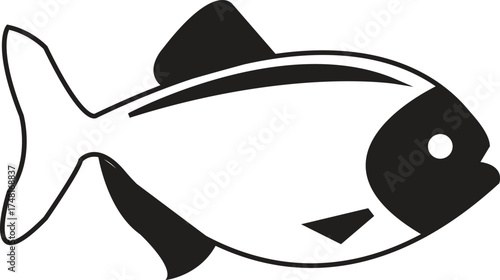 black and white shark