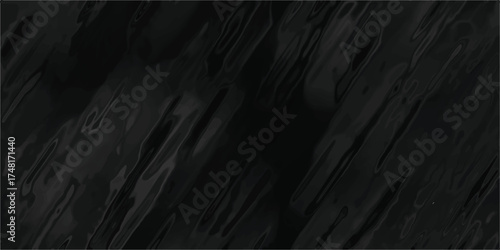 Deep black abstract background with glossy, reflective, wavy diagonal patterns creating a dark and sophisticated textured surface for design