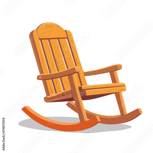 Flat 2D vector illustration of Rocking Chair in a simple and modern style, on a white background.