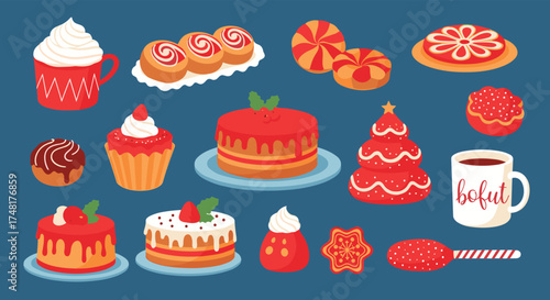 A delightful assortment of festive holiday treats and sweet desserts for everyone to enjoy.