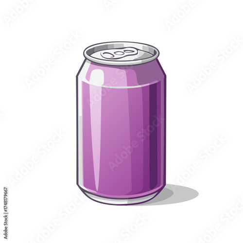 Purple Soft Drink Can Illustration Still Life Refreshment Container