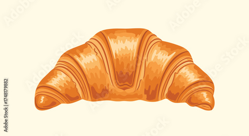 A delicious golden brown croissant baked to flaky perfection.