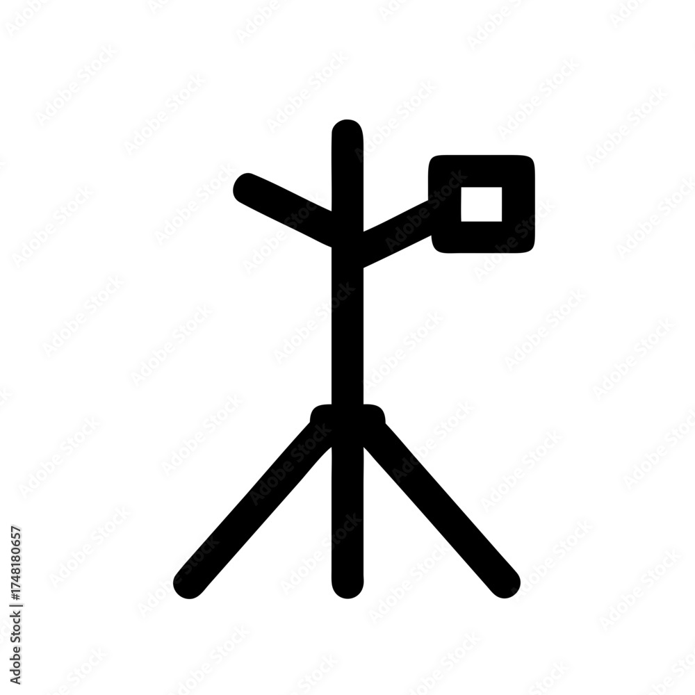 Fototapeta premium Camera on tripod, ready to capture memories