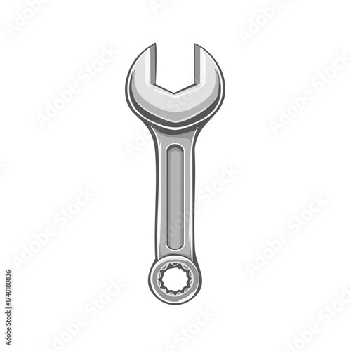 Combination wrench tool vector illustration for repair and maintenance service