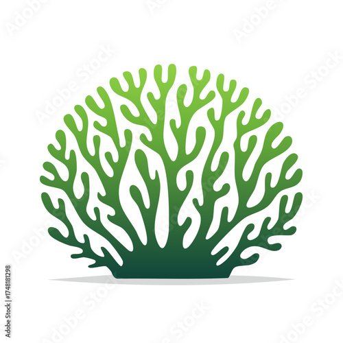 Abstract green circular bush foliage plant vector illustration logo design