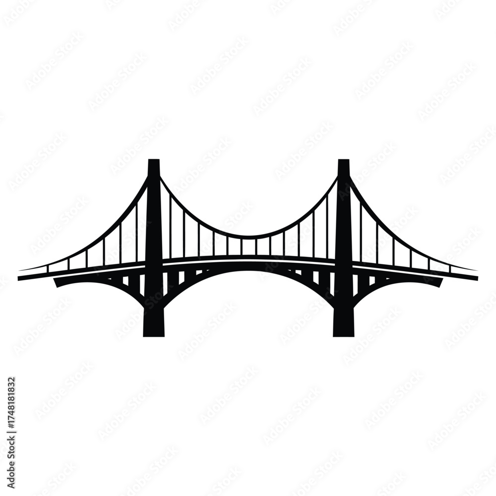 Obraz premium Iconic golden gate bridge silhouette symbolizing engineering and architectural achievement