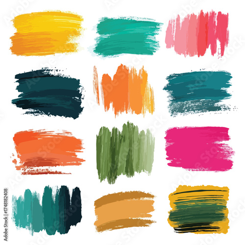 colorful paint brush strokes