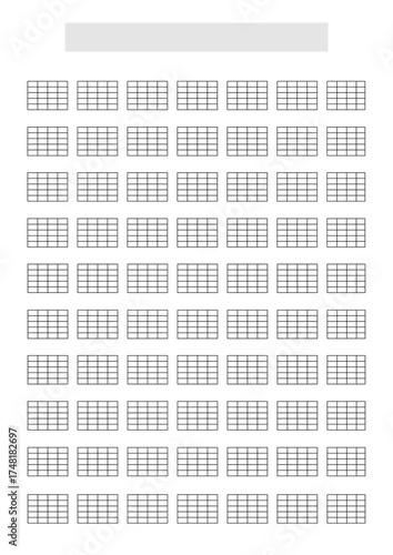 Tableau sur toile Blank Guitar (6 strings) chords tablature blocks as music sheet template