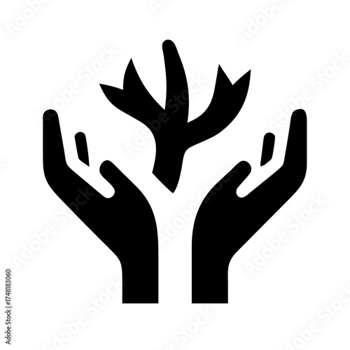 Hands reaching up to a tree, symbolizing growth