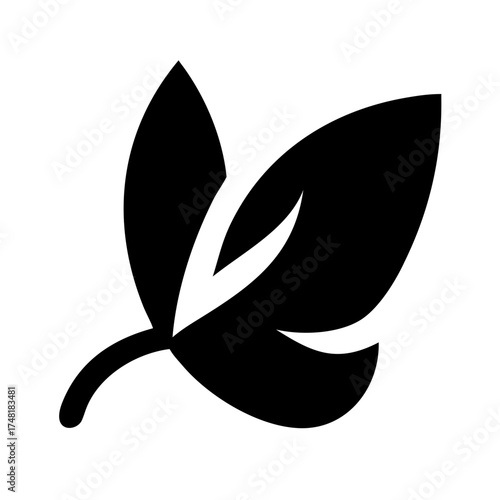Silhouette of a leaf, representing natures simplicity