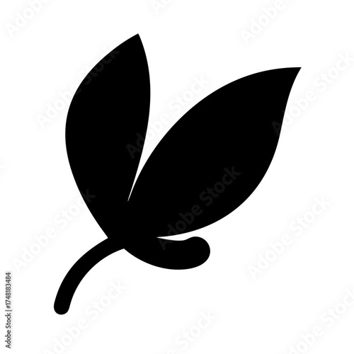 Elegant leaf silhouette, representing natural simplicity