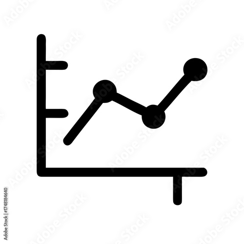 Line graph with data points showing an upward trend