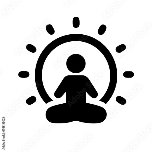 Person meditating with aura for inner peace