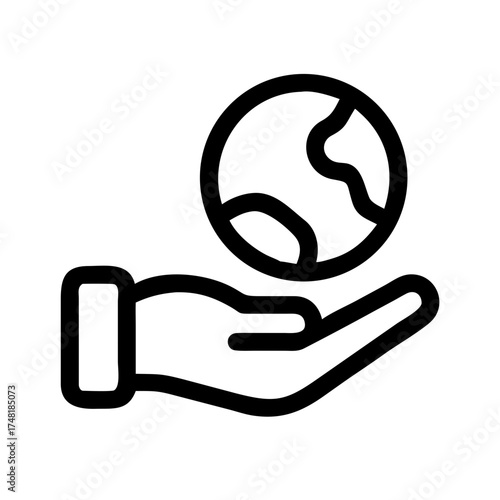 Hand holding the earth, representing conservation