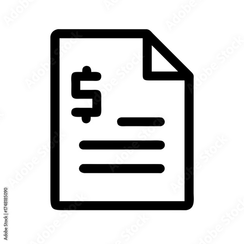 Financial document with dollar sign